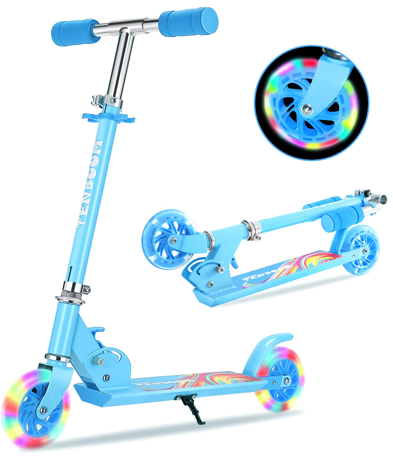 TENBOOM Scooter Toys for Kids Ages 6-12/3-5, Christmas Birthday Gifts for Girls Boys, Easy Folding Kids Scooter with 3 Levels Adjustable Handlebar