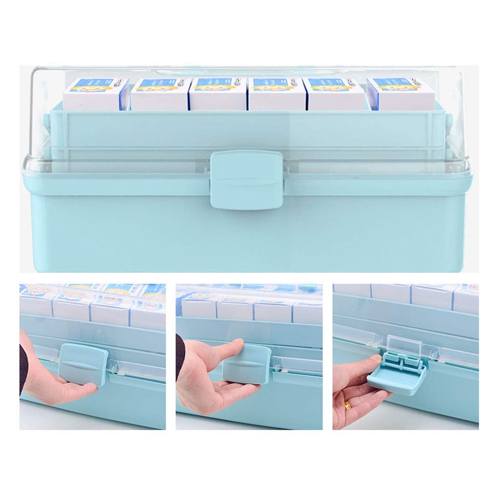 Kit di Pronto Soccorso Scatola Medica Grande capacità, for medicinali, immagazzinaggio Multistrato, Cassetta, Blu,Kit di Pronto Soccorso(B)