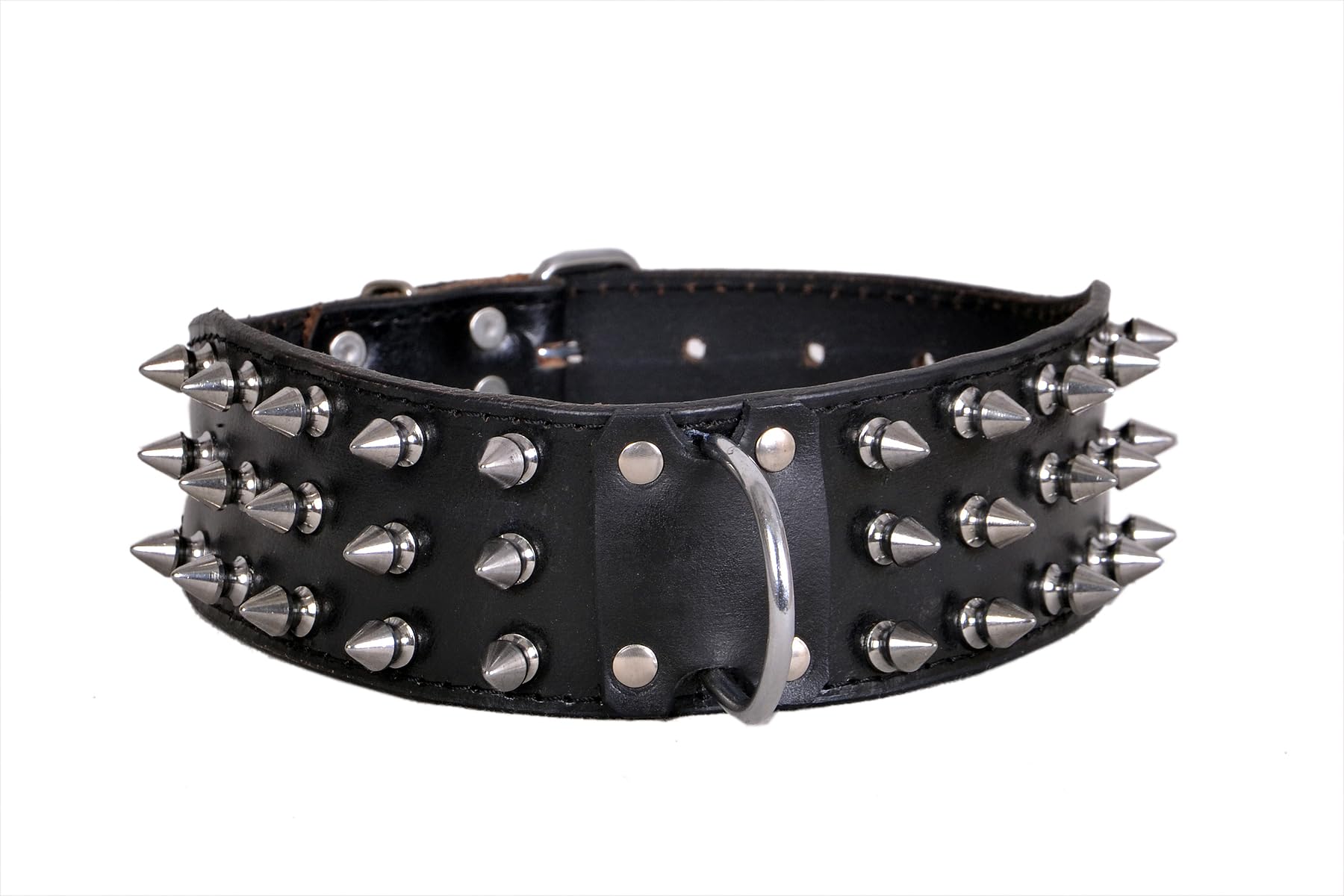 Pet World Heavy Leather Dog Collar 3 Spike Deco for pitfull (B0CR4K8SPV) Amazon Price History, Amazon Price Tracker