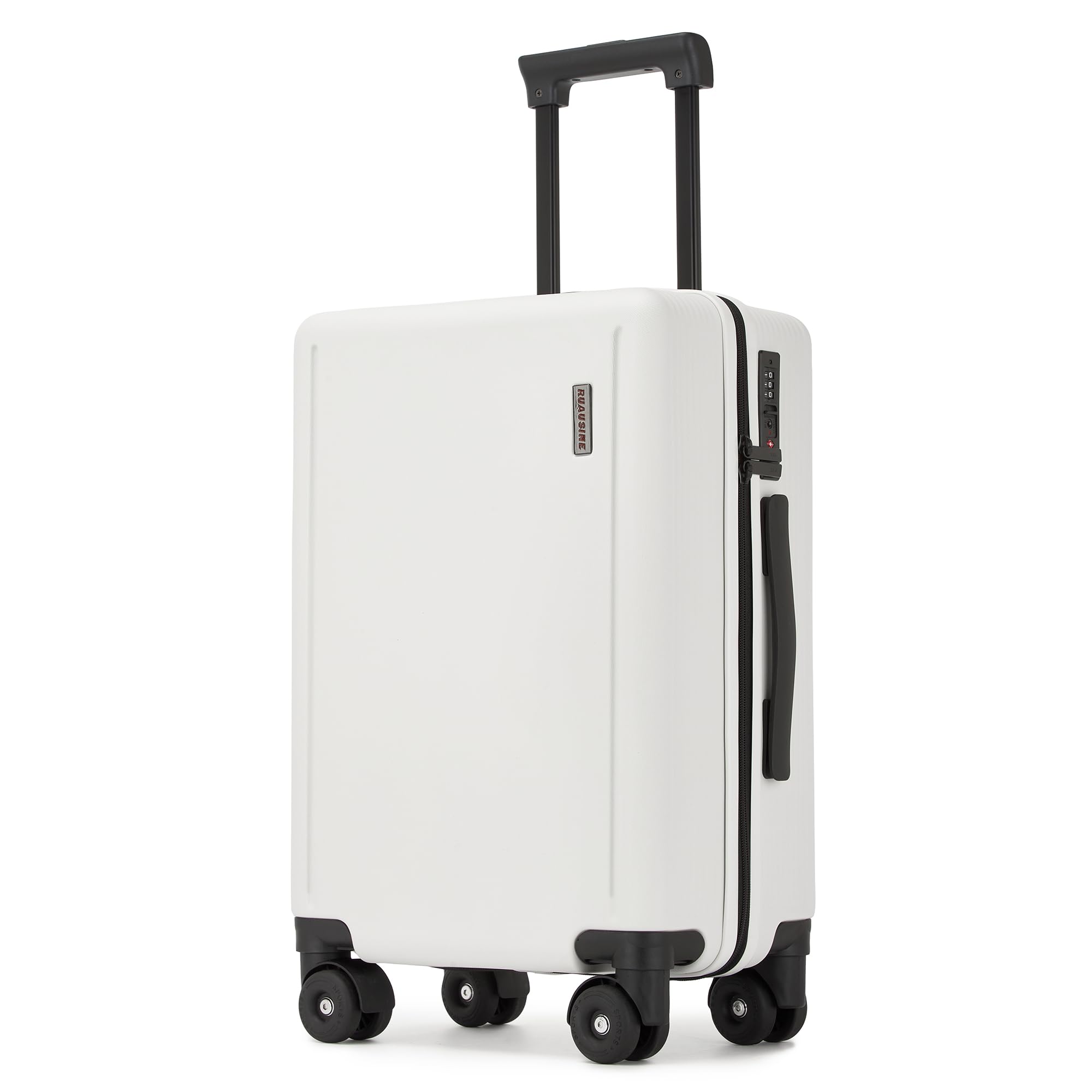 20 inch carry-on luggage, 22x14x9 airline approved carry on luggage, hard shell small rolling carry on suitcase with spinner wheels tsa approved for travel (white, 20 in)