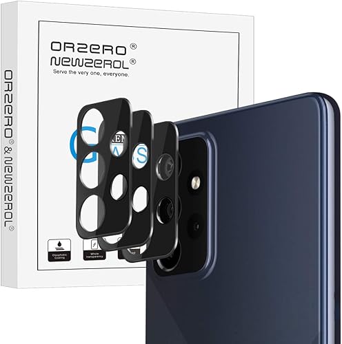 Orzero Paquete de 3 protectores de lente de cámara compatible con Samsung Galaxy A52, Samsung Galaxy A72 (4G y 5G), protector de cámara 9 dureza HD,