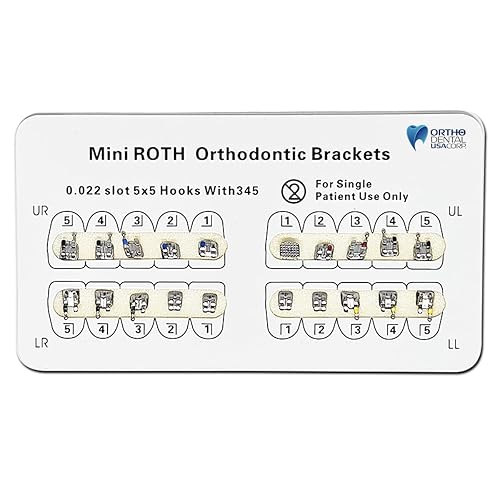 Miniatura 2 de Soporte de ortodoncia Monoblock Mini  200 piezas - paquete de 10  Roth 0.022 pulgadas de ancho  alto 3,4,5 cartón  Acero inoxidable, menor fricción,
