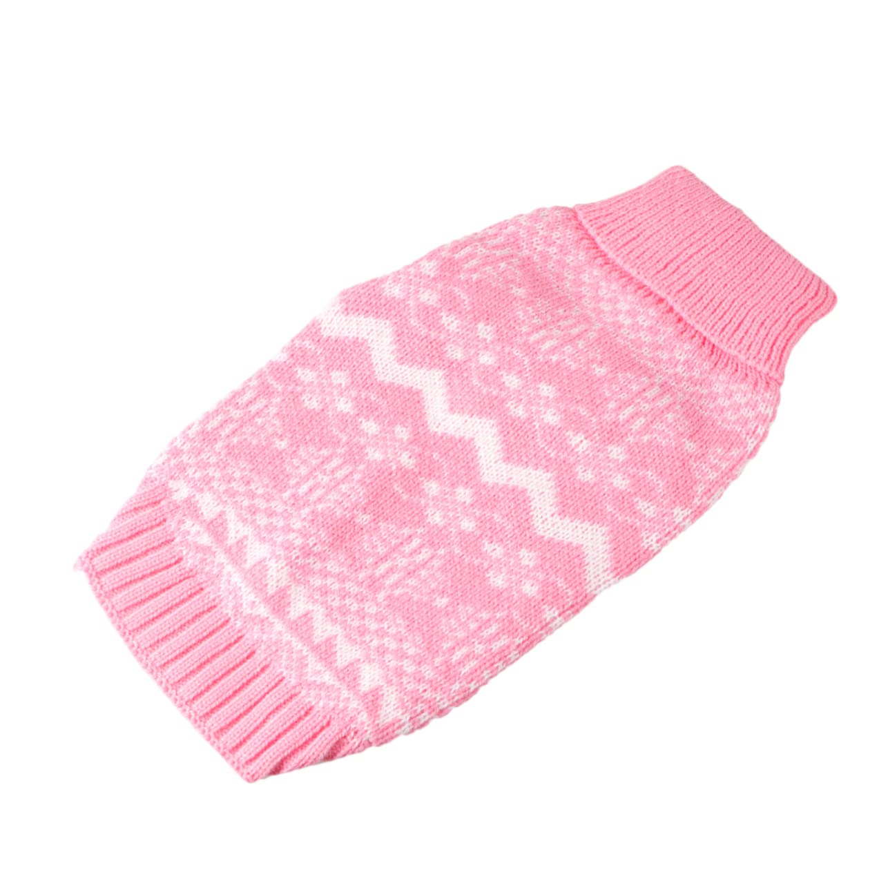 Housoutil 3pièces Pull Tricot pour Chien avec Montant Vêtement Chaud pour Noël Costume De Fête pour Animaux Rose XXL