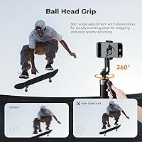 Vista 3 de K&F CONCEPT Trípode de teléfono de 71 pulgadas, palo selfie de apertura automática con 4 patas y mango estabilizador, soporte de trípode