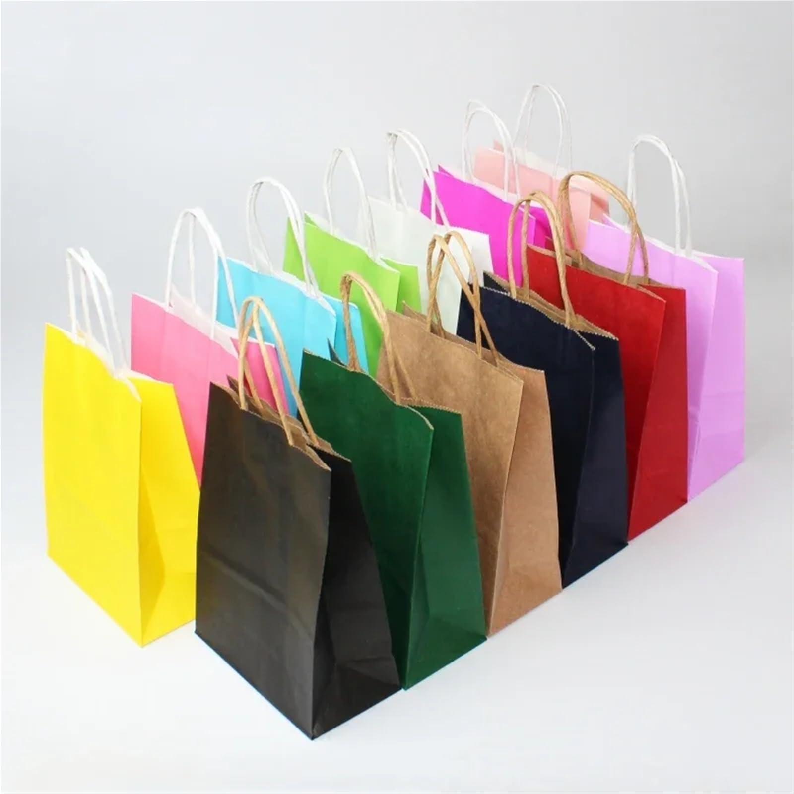 Bolsa De Papel Con Asas 10/30/50 Piezas Para Compras