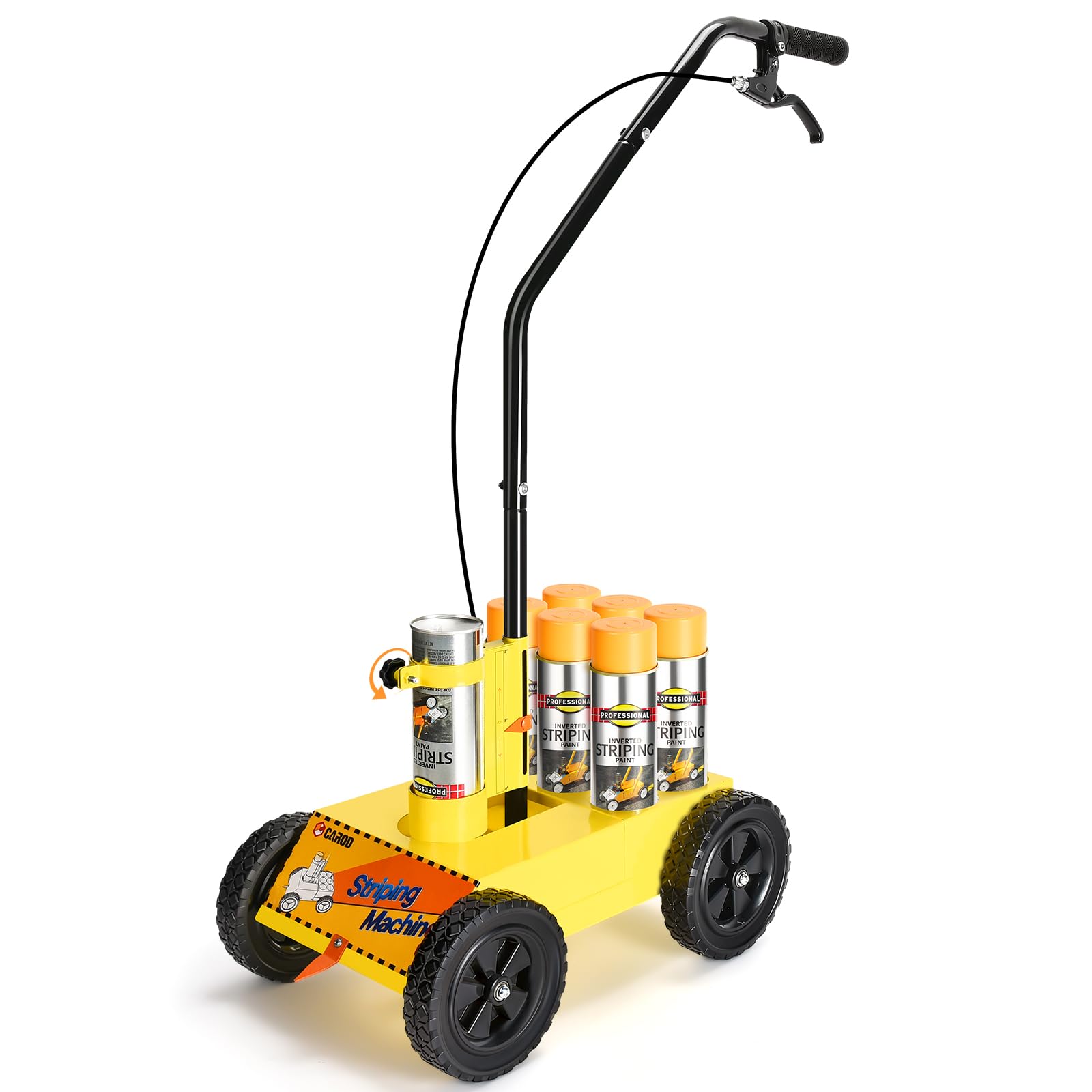 CAROD Striping Line Marking Machine, Parking Lot Striping Machine, Compatible with Professional Inverted Striping Spray Paint, Line Striper Machine for Fast and Accurate Marking, Yellow