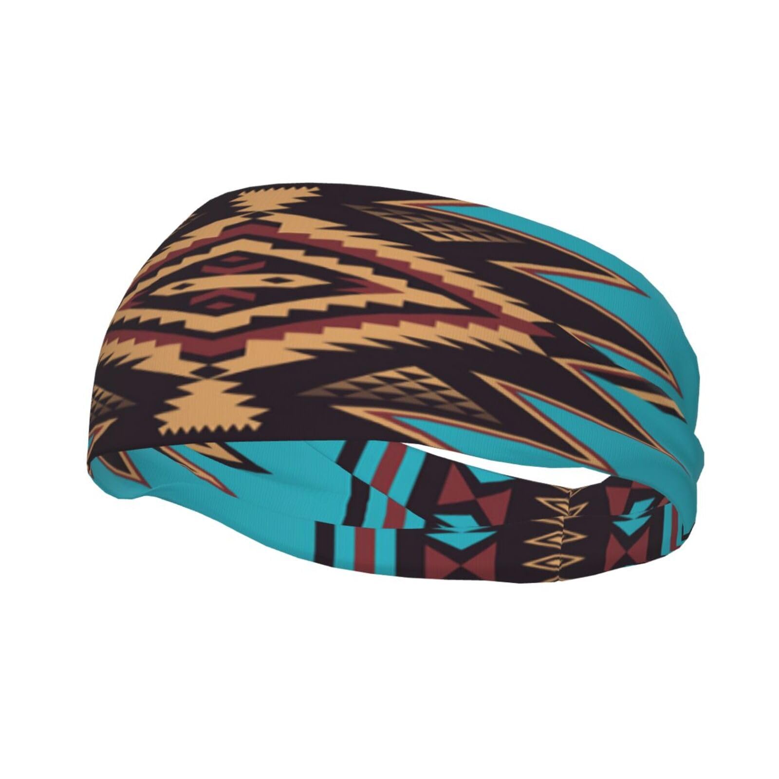 Native American Southwestern Navajo Art Fashionable Sports Decoration, Sweat Resistant Headband, Hair Band, Breathable Sweat Wicking Fitness Equipment for Men Women