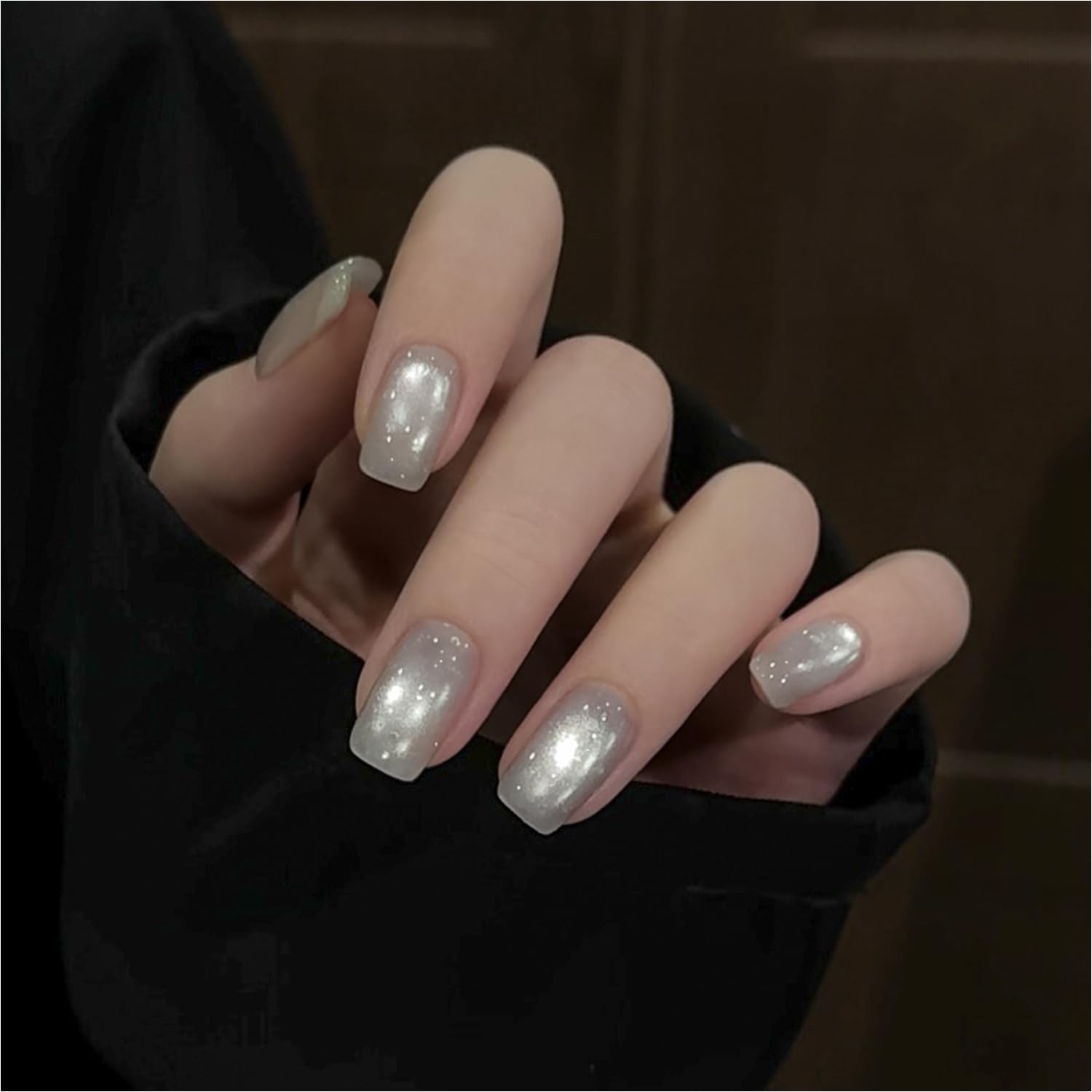 GAOY Silver Bubble Cat Eye Gel Nail Polish, 16ml Holographic Glitter Jelly Nail Polish with Magnet, Reflective Translucent UV Gel for Manicure Art DIY