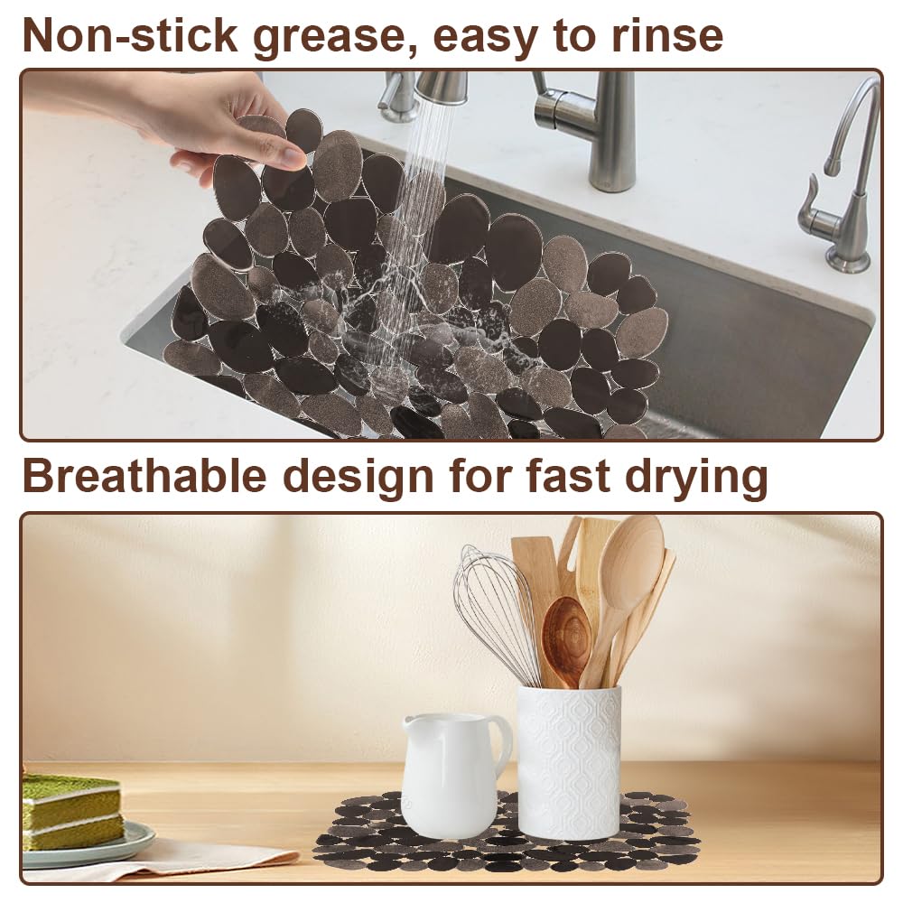 2 Tappetini Per Lavello Cucina - 30x40 Cm, PVC, Scolapiatti Rapido, Antiscivolo - Foto 2