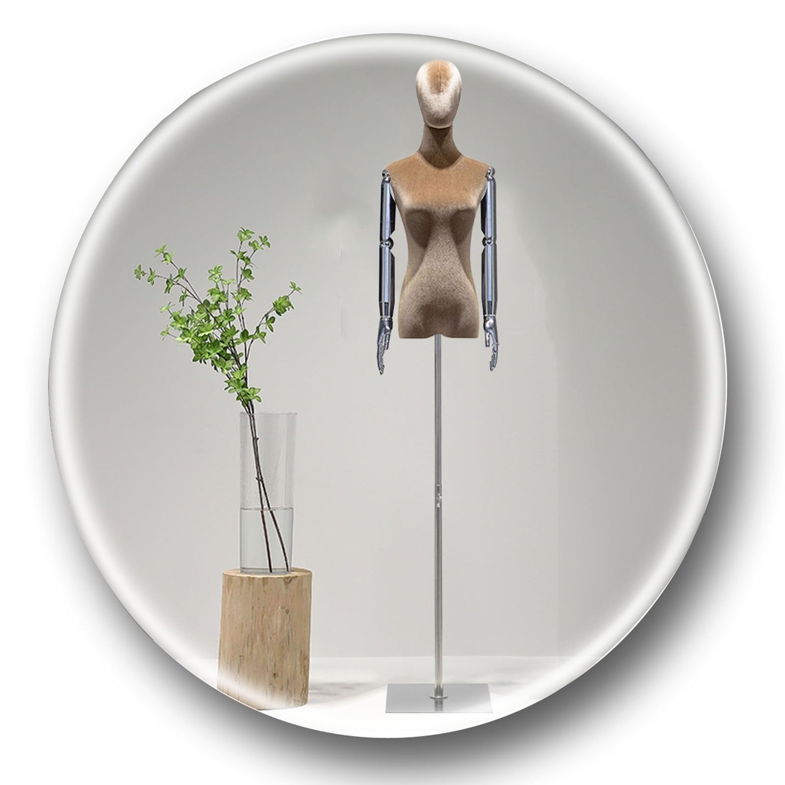 Mannequin buste ajustable femme avec bras articulés de 53 à 77 pouces pour la couture