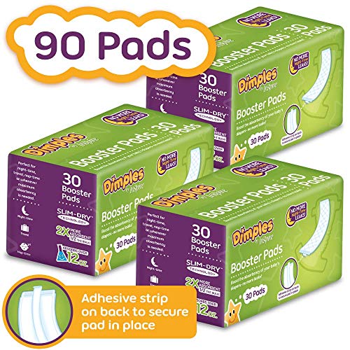 Dimples Booster Pads, Baby Diaper Doubler with Adhesive - Boosts Diaper Absorbency