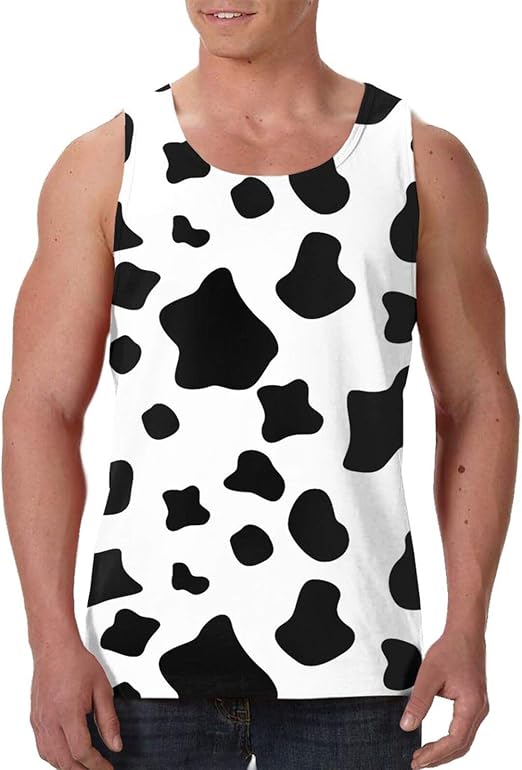 Acafugs Cow Print Tank Tops for Men's Exercise Sport