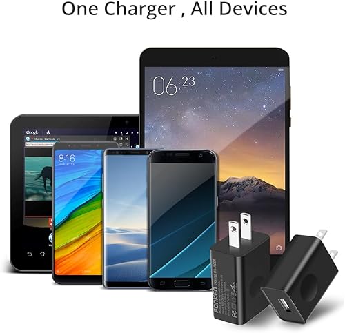 Miniatura 4 de Cargador de pared USB, adaptador de corriente FONKEN 5V 2A, cargador de viaje universal, enchufe USB, cargador de teléfono celular, bloque de bloque