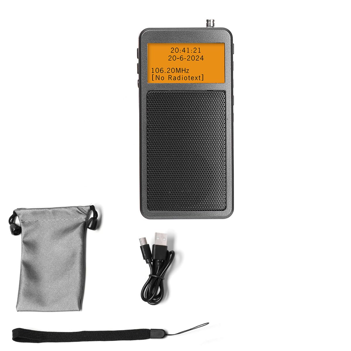 Radio FM portátil con transmisor Bluetooth integrado para escuchar sin cables en público 8