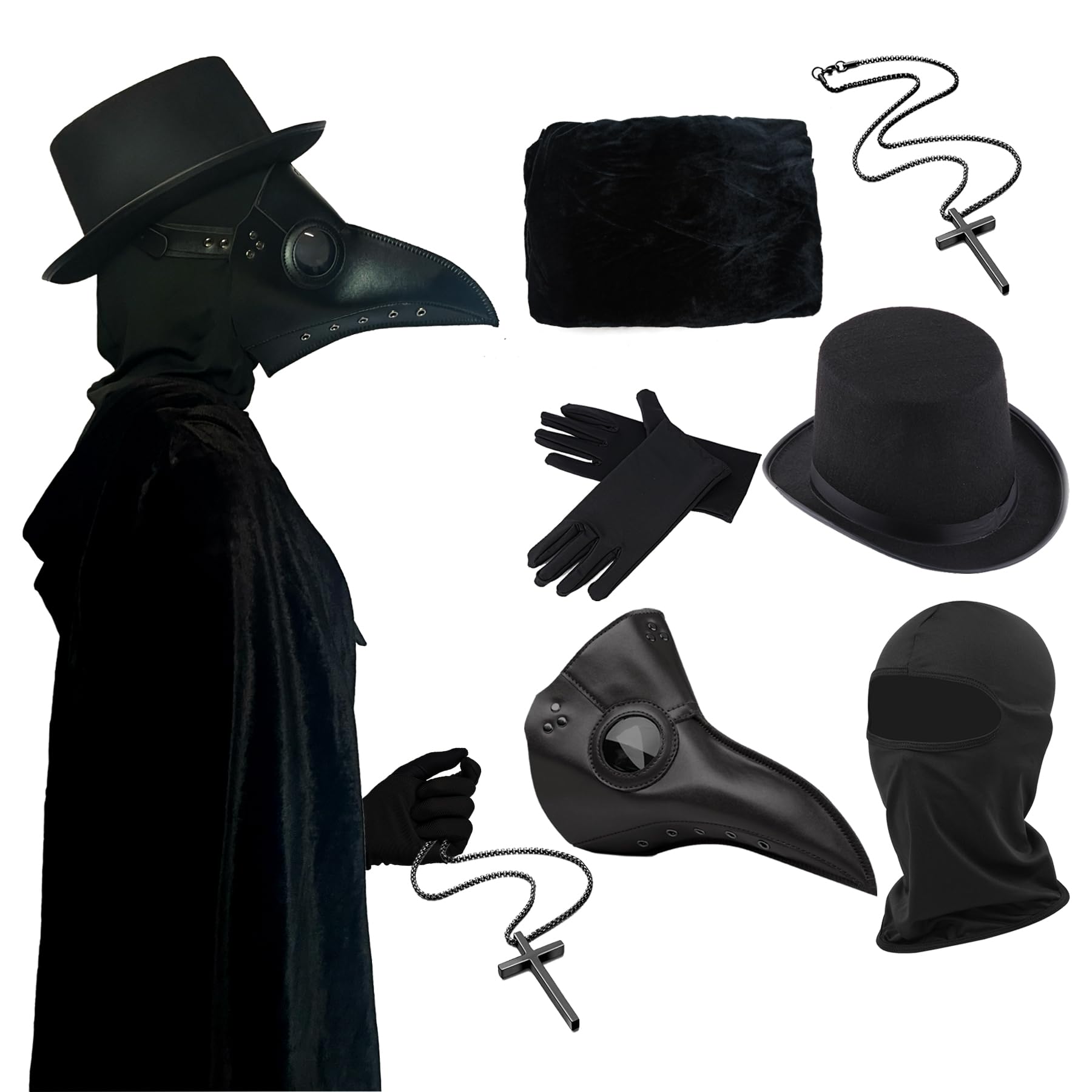 Amazon.co.jp: [GADNOZEL] ペストマスク ハロウィン 仮面 6点