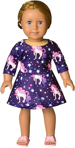 Miniatura 9 de Jxstar Vestidos a juego para niñas y muñecas, de manga larga, unicornio, sirena, trajes