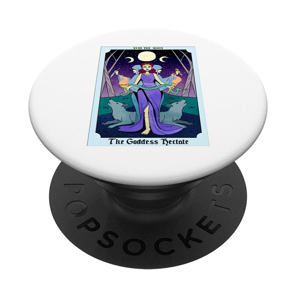 Goddess Hecate Tarot Card Serpent Moon Torch Light Occultist PopSockets PopGrip: Swappable Grip for Phones & Tablets