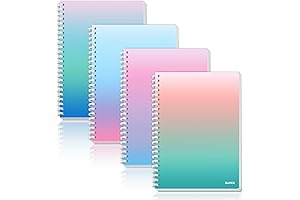 Sunee 4 Pack Spiral Notebook - Premium A5 Bound Journals for Study, Notes, and Lists