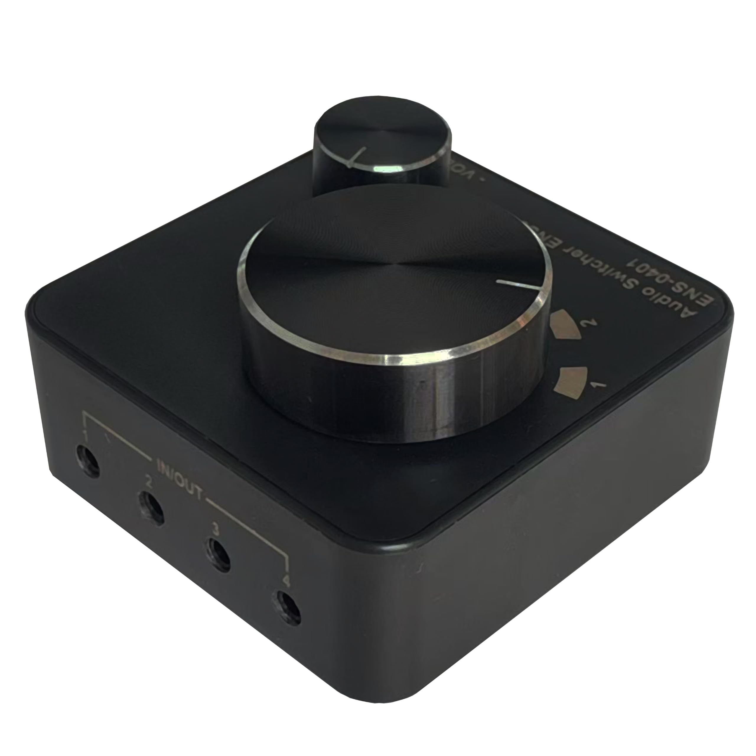 Conmutador de audio, AUX de 3,5 mm estéreo (negro, 4 puertos)
