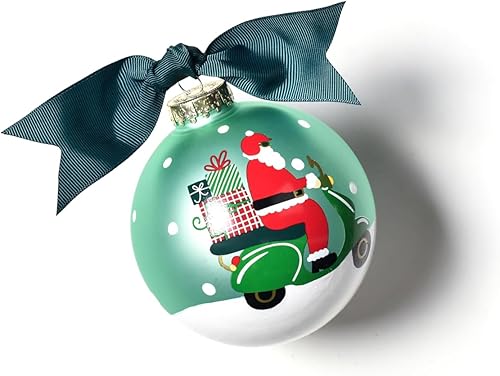 Coton Colors Adorno de cristal de Papá Noel Here Comes