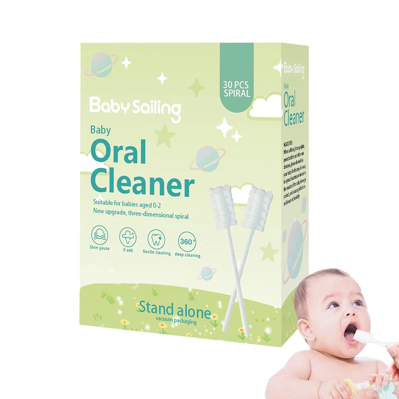 Neonato Garze Dente Spazzolino - Cleaner e Salviette Dentali per Bambini | Manico Carta Tampone, Set Pulizia Lingua, Pacchetto Cura Orale da Viaggio