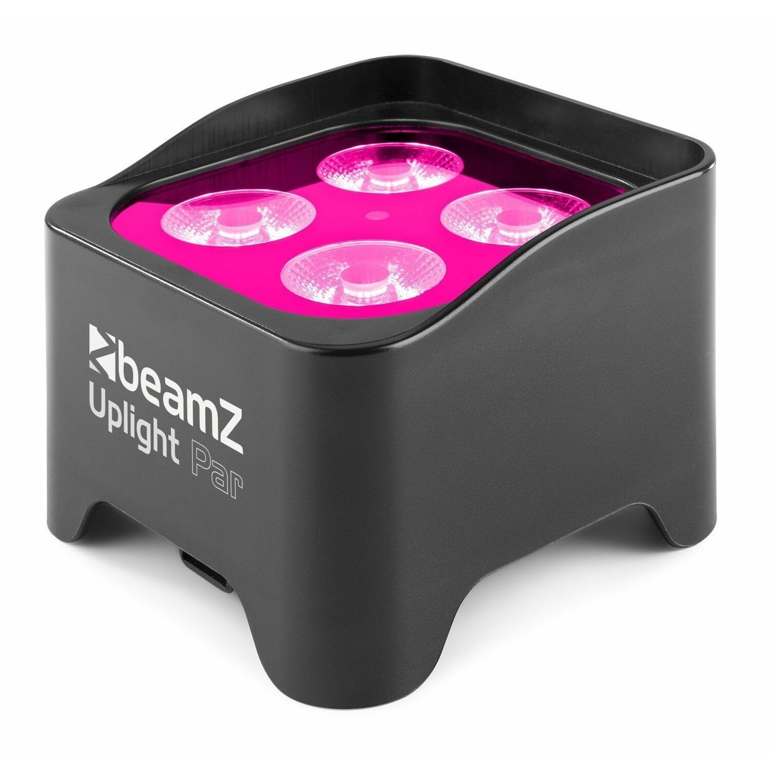BeamZ BBP90 Uplight LED Par Strahler 4x 4 Watt, bis zu 20h Akku, Bühnenbeleuchtung 2er Set für DJ Pult, Bühnenlicht, DMX-LAN, Partylicht Musikgesteuert, Bühnenequipment, mit Fernbedienung