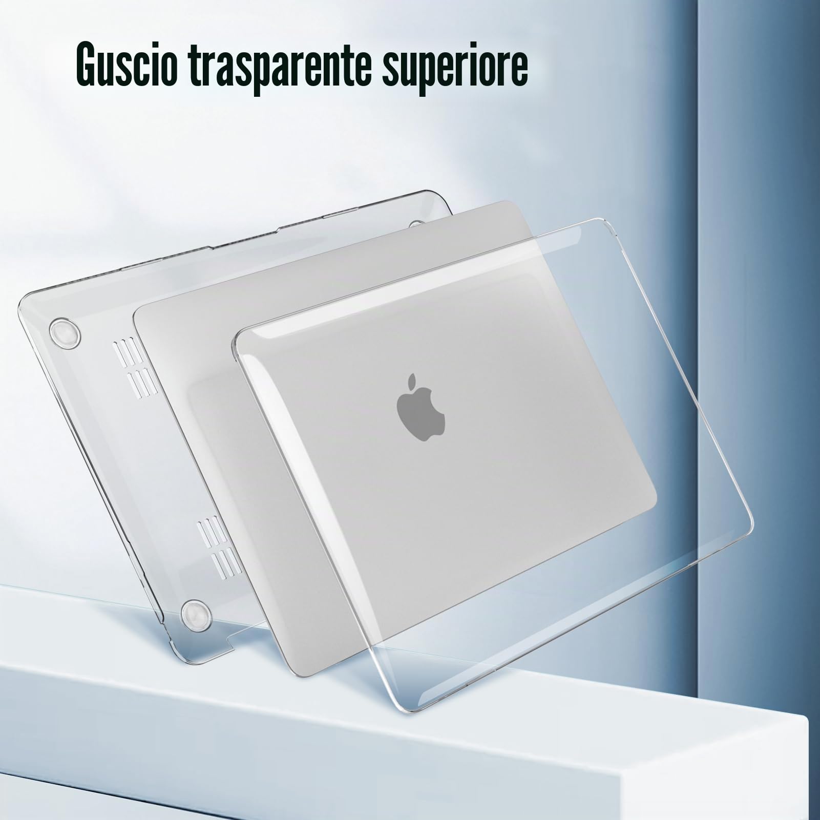 FINTIE Custodia Compatibile con MacBook Air 13 2020/2019/2018 (A2337 M1 / A2179 / A1932 ) - Cover Rigid Protettivo Guscio Rigido Case, Cristallo Chiaro