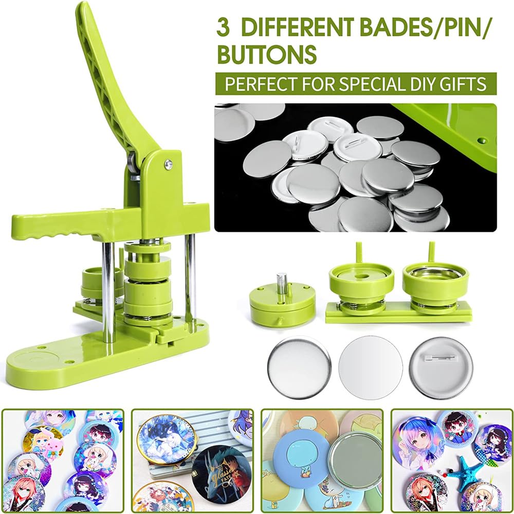 Pin Badge Making Kit Macchina per la creazione di bottoni distintivi da 25 + 32 + 58 mm Para parti di bottoni da 300 pezzi + taglierina circolare + stampo(25MM)