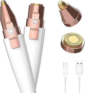 ENINAS Eyebrow Trimmer for Women, 2 in 1 Rechargeable Facial Hair Remover with Replaceable Heads, Professional Painless Personal Hair Removal Eyebrow Razor with Indicator Lights-picture-24