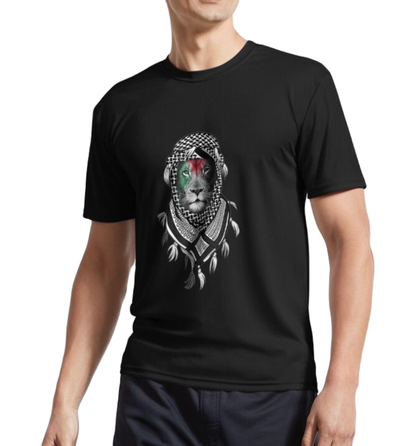 Palestinian Lion Free Palestine Free Gaza Palestine Flag Essential Tee T Shirt Tshirt-Black