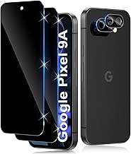 Anti-Spy Tempered Glass for Google Pixel 9A 5G with Rear Camera Protector [2 + 2 Pcs], Protection Lens Camera for All Cases, 9H Hardness HD Glass Anti-Spy Screen Protector