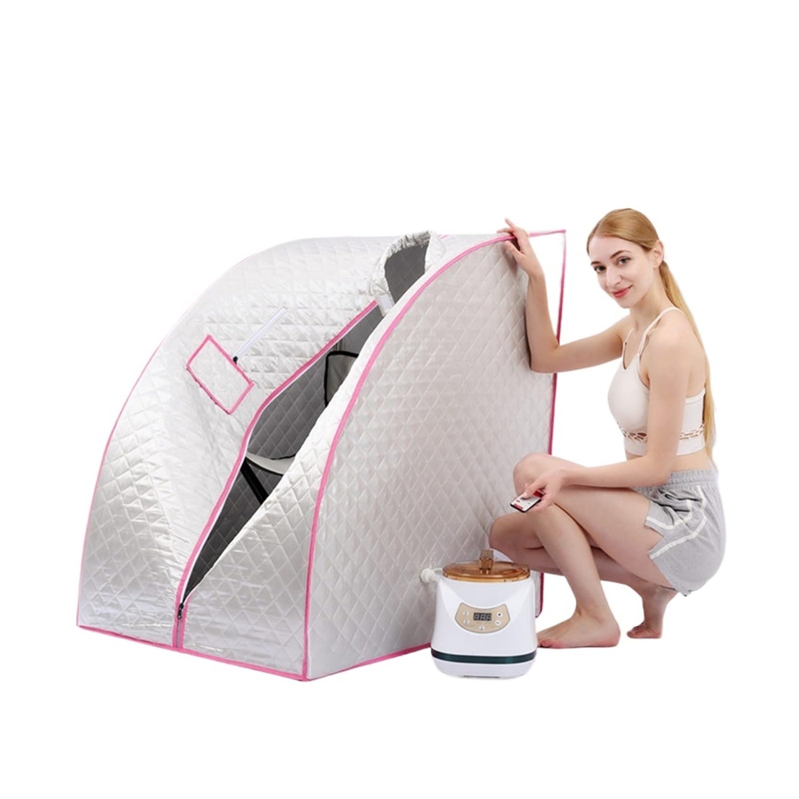Sauna a Vapore Domestica Sauna Interna Adatta a infrarossi Portatile for Una Persona, Portatile a Distanza, for la Famiglia Portatile e conveniente (Color : Silver, Size : 1)