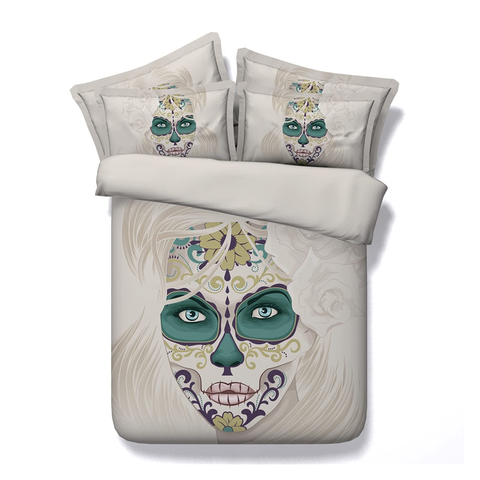 Parure de lit Boho Sugar Skull cadeau idéal pour anniversaire ado avec housse 3D