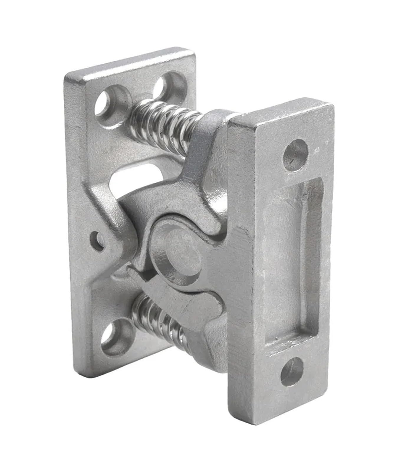 Doppelrollenverschluss Doppelrollenverschluss mit gefederter Türschloss-Stoppklemme, RV-Türklemmclip, Hardware, Sicherheitstür-Haspenschloss(Silver)