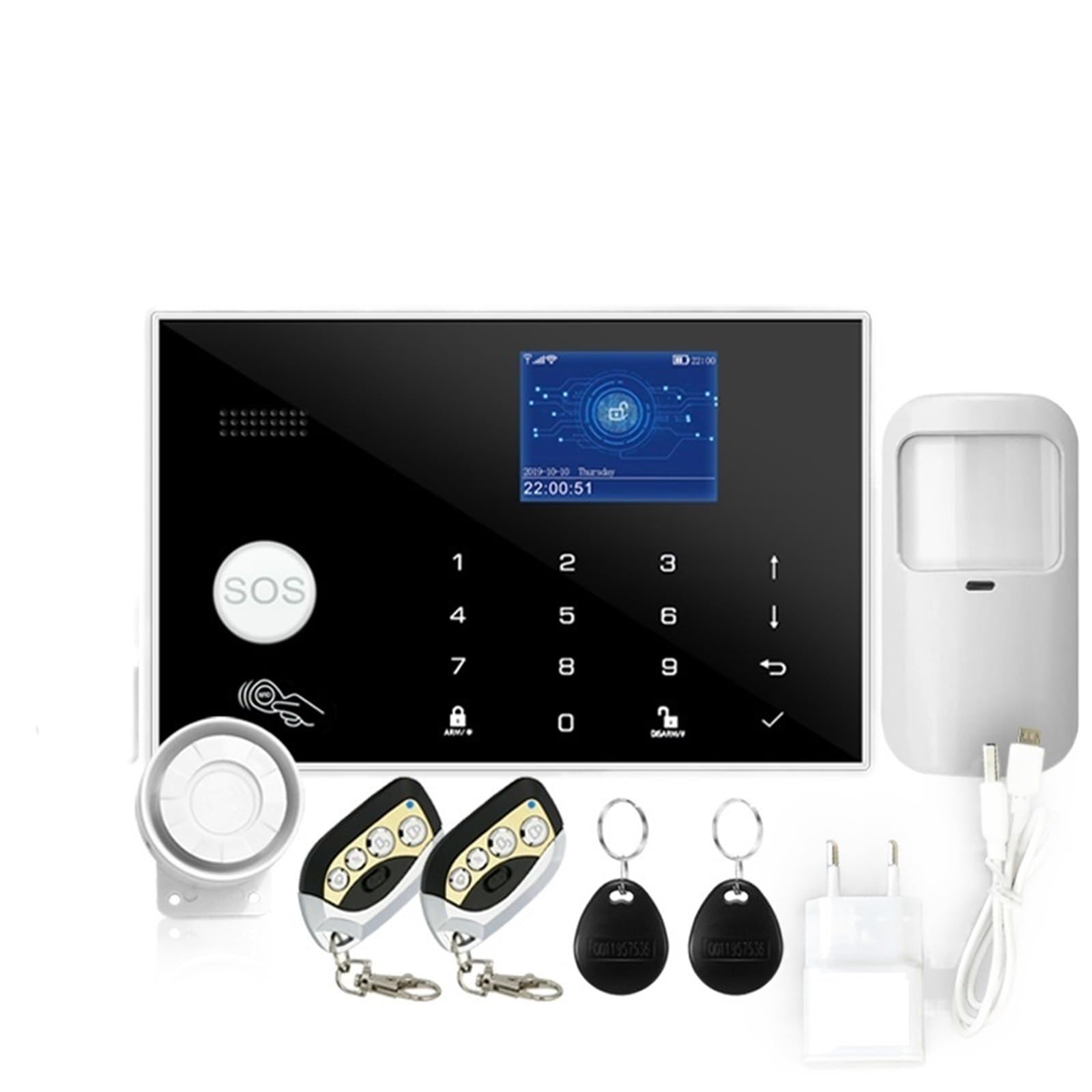 de alarma seguridad for el hogar 4G, Tuya, GSM, antirrobo, Control aplicación, soporte trabajo, Sensor inalámbrico y cableado 433MHz Para casa y garaje(Set 8)