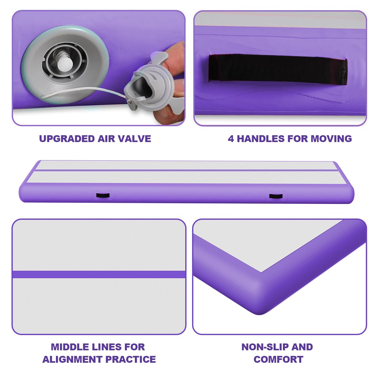 Tappetino Gonfiabile Per Palestra - Altezza 10/20cm, Lunghezza 3-12m, Per Acrobazie E Ginnastica Con Pompa - Foto 11