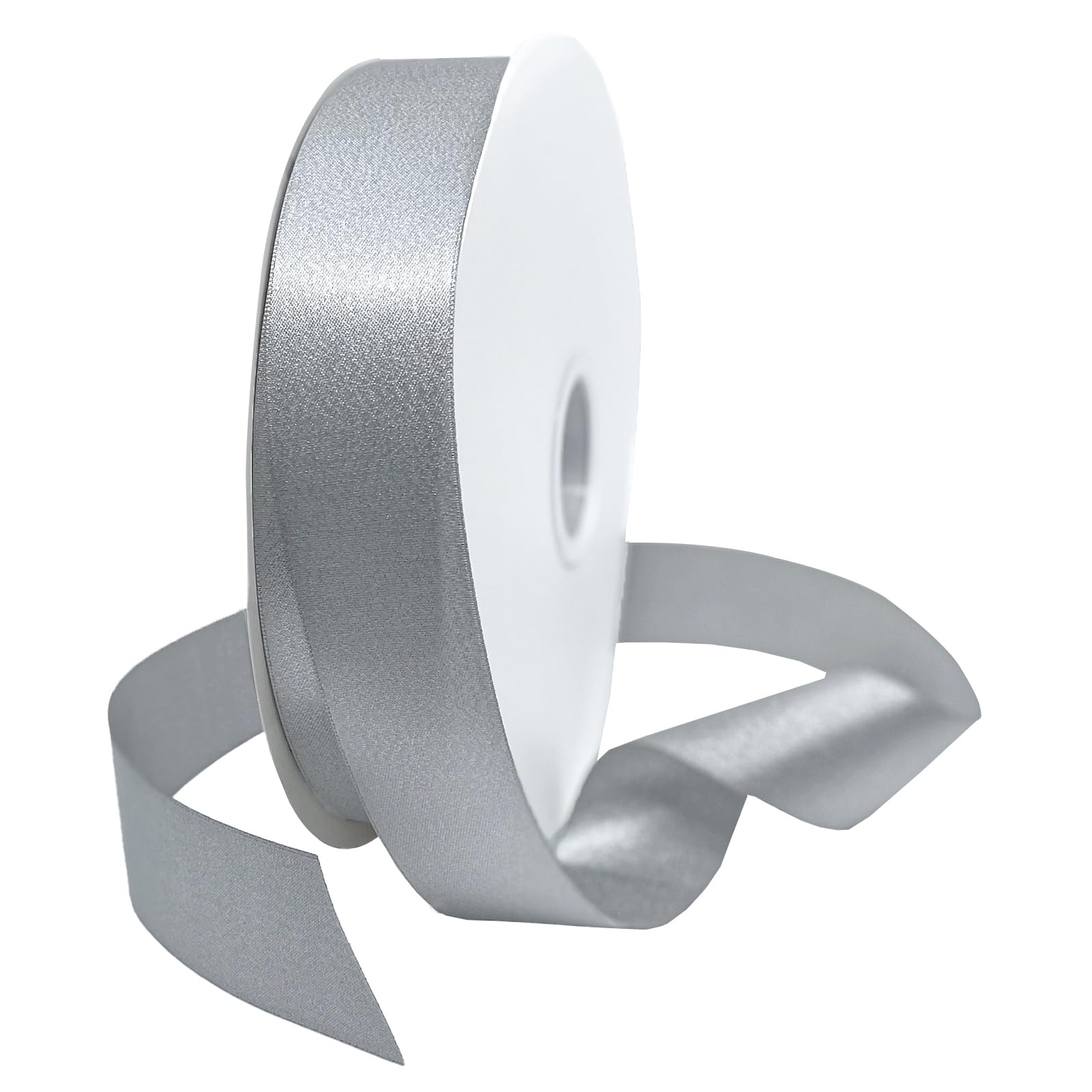 Ruban satiné nacré pour créer des nœuds parfaits sans s'effilocher argent 3,8 cm