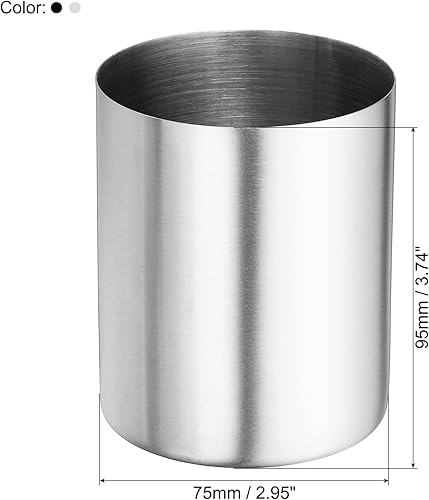 Miniatura 2 de PATIKIL Portalápices, paquete de 2 soportes para bolígrafos para escritorio, de acero inoxidable, organizador de tazas, soporte para brochas de