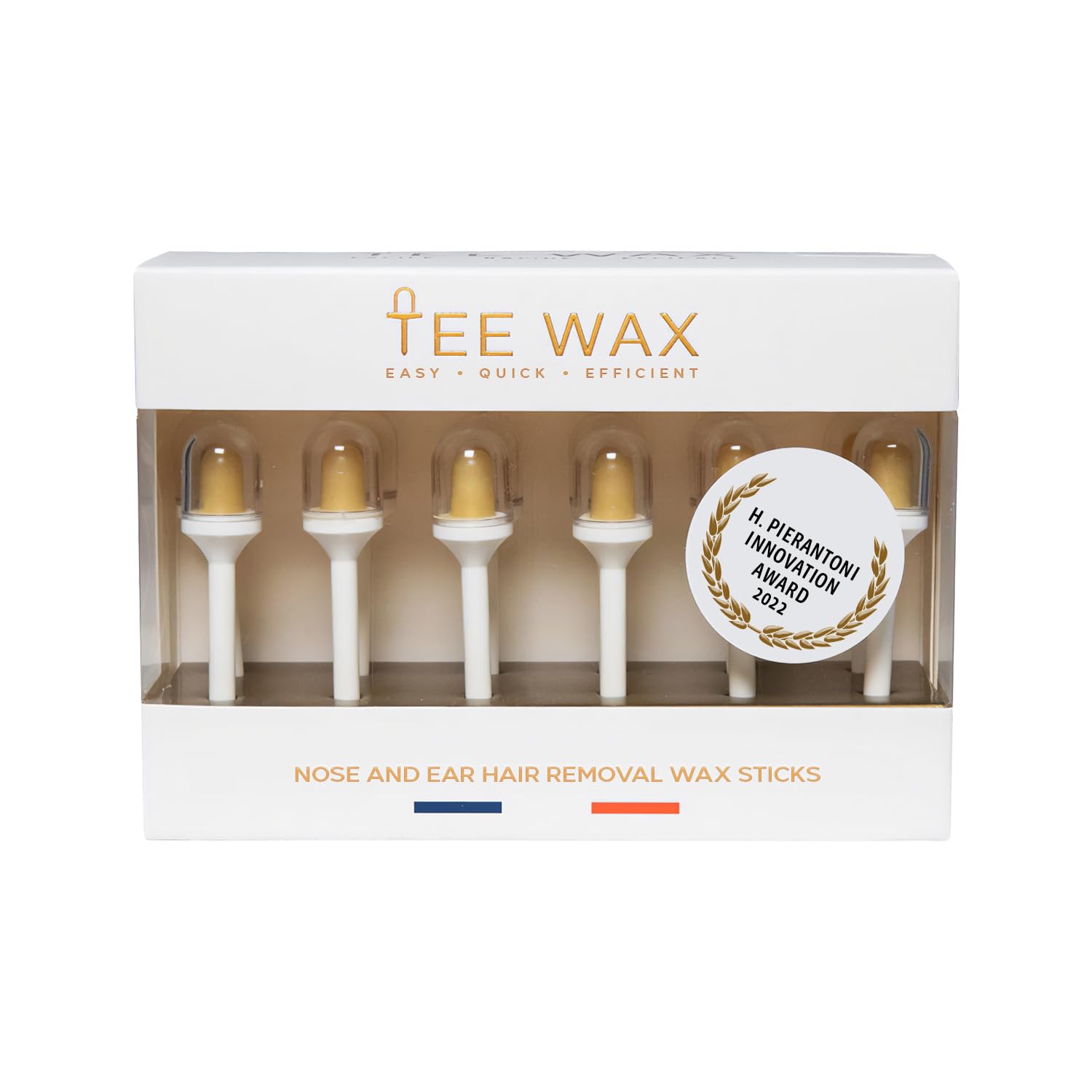 TEE WAX 12 gotowych do użycia patyczków woskowych - usuwanie nosa i depilacji uszu - bez bólu - 100% naturalny wosk sosnowy - dla mężczyzn i kobiet - Wyprodukowano we Francji