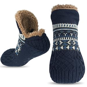 flintronic Calcetines Antideslizantes Invierno para Hombre, Calcetines de Piso más Forro Polar Grueso para Mantener el calor, Calcetines Invierno Antideslizantes Gordos para Mujeres y Hombres