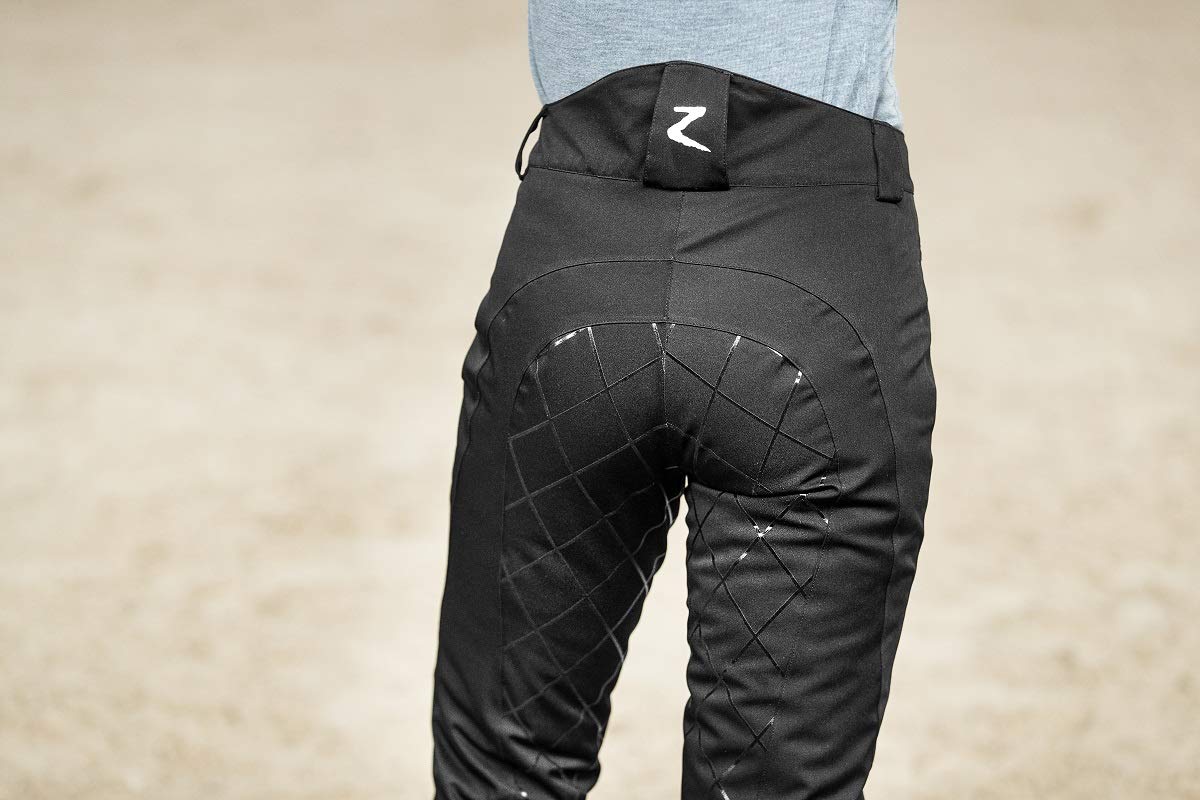 HORZE Ladies Women's Adeline Black Comfortable Padded Silicone Grip Waterproof Breeches (US 22/EU 34)