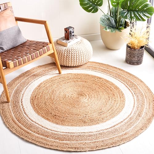 Tapete redondo 6 pies natural e ivory SAFAVIEH