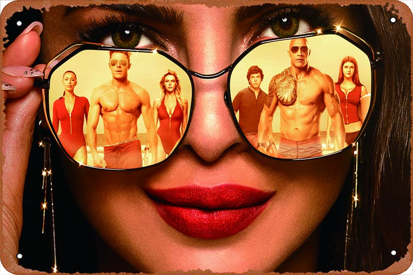 ZVUCEECBaywatch Priyanka Chopra Poster Metal Sign Vintage Poster Creative Home Wall Decor Garden Bar Cafe Club 8" x 12" INCH