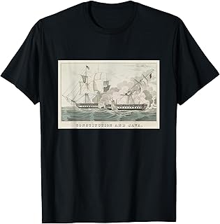 USS Constitution & HMS Java Naval Battle Illustration (1846) T-Shirt