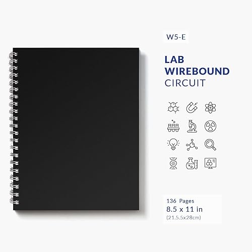 Miniatura 2 de Vela Sciences Cuaderno de laboratorio W5, 8.5 x 11 pulgadas, 128 páginas, doble bucle de alambre, papel pesado de 70 libras (paquete de 24, rayado +)