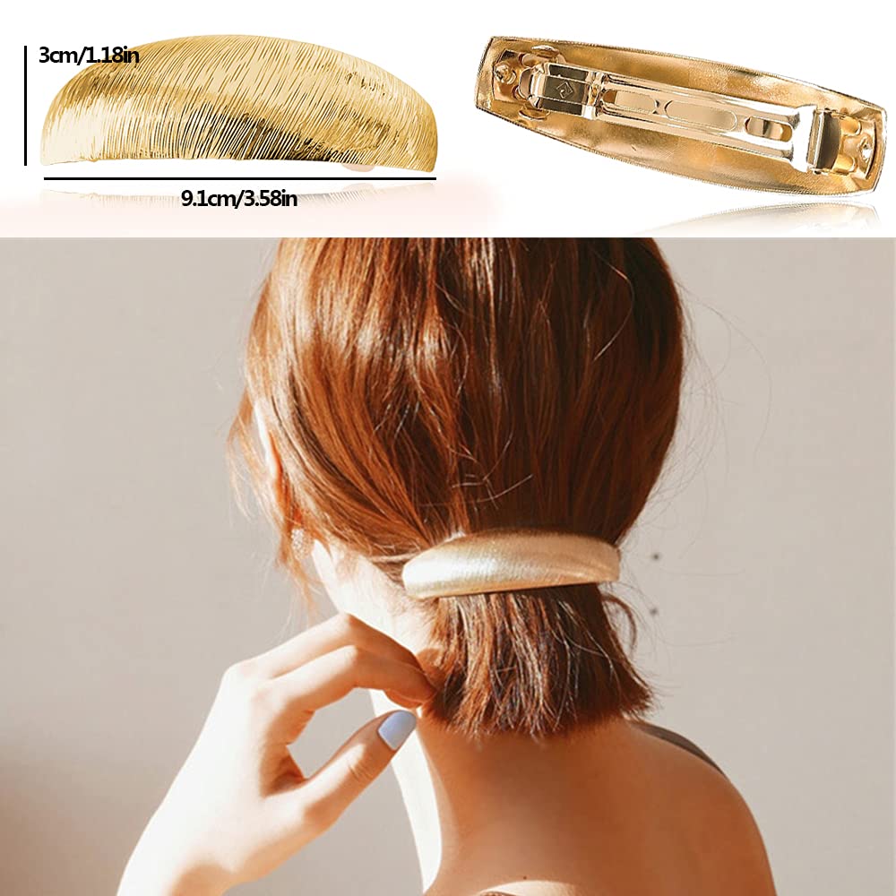 6 Packs Vintage Retro Geometric Hair Barrettes for Women Girls Decorative, Minimalist Hollow Metal French Hair Clips Hairpins Spring Hair Barrette Accessories - Image 4