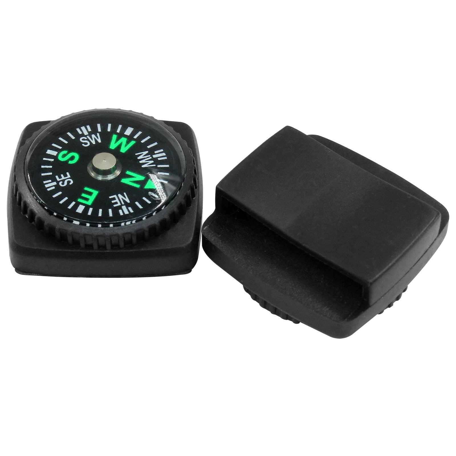 Kemcatui 15Pcs Slip-On Watch Band Compass, Mini Watch Strap Compass Tiny Button Compass Bulk for Hiking Watch Band Survival