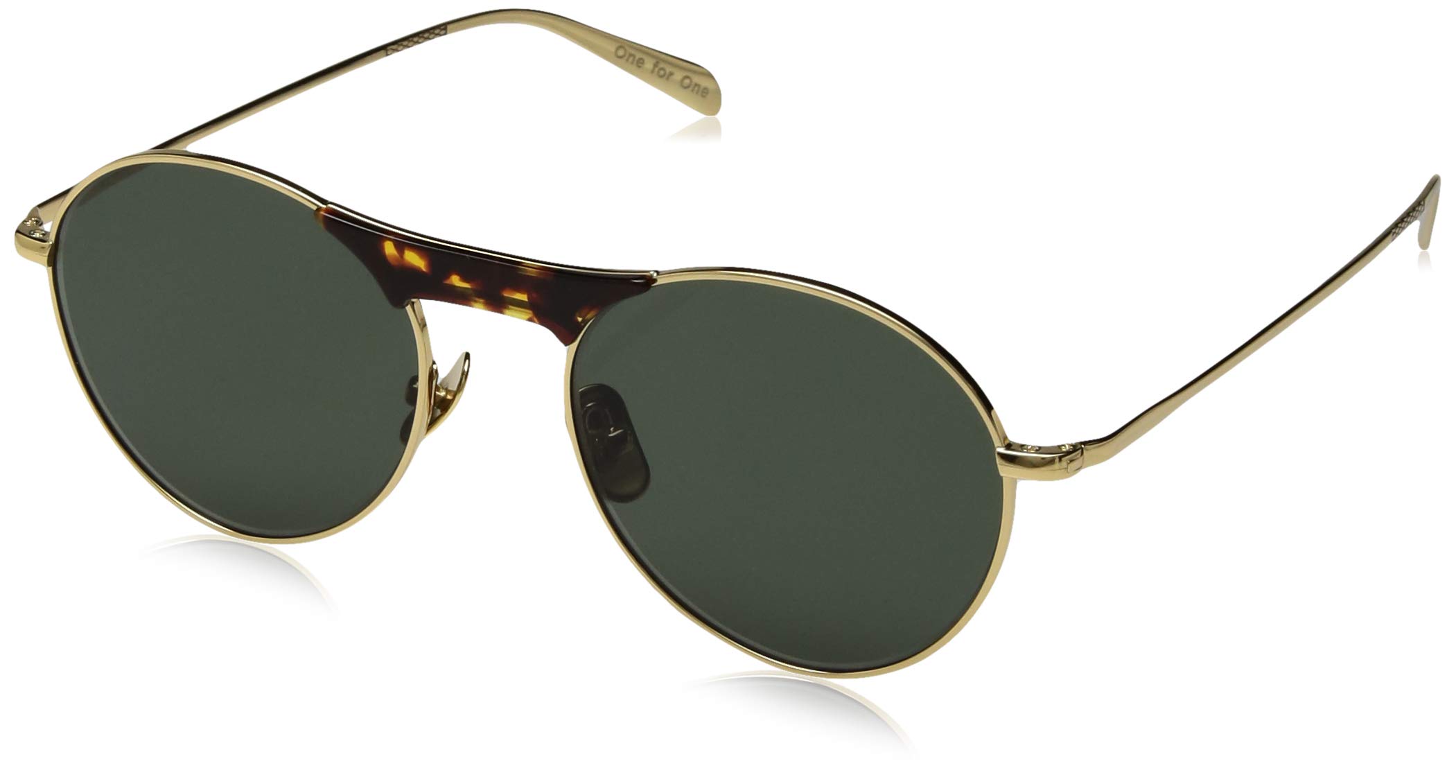 TOMS Melrose 201 Round Sunglasses, Shiny Gold/Green Gray, 53  display picture 1