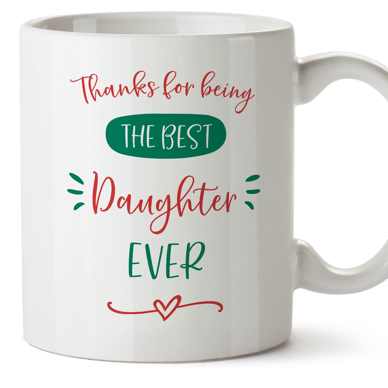 MUGFFINS Daughter Mug - in English - Thanks Best Family - Funny Gift - Ceramic 11oz Mug