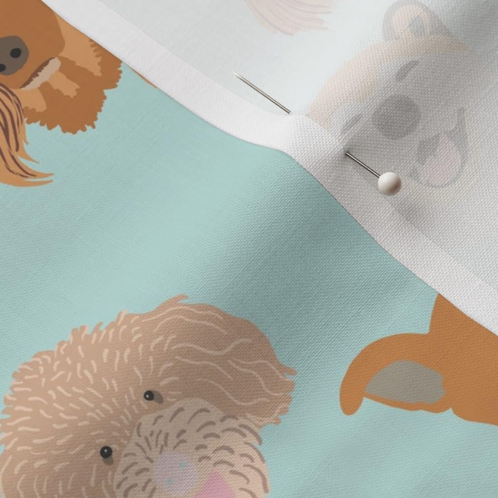 Spoonflower Fabric - Dog Happy Puppy Face Husky Bark Akita Printed on Petal Signature Cotton Fabric by The Yard - Sewing Quilting Apparel Crafts Decor